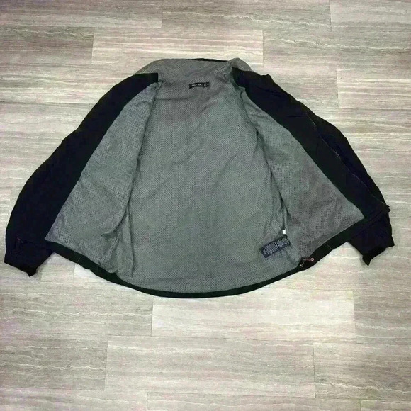 Nautica Men's Black Windbreaker Jacket - Size XL - Drawstring Cord Pockets - Picture 7 of 10